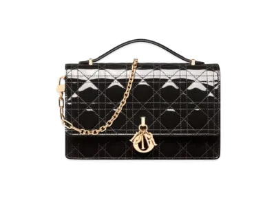 Dior Miss Dior Top Handle Bag Patent Cannage Calfskin "Black"