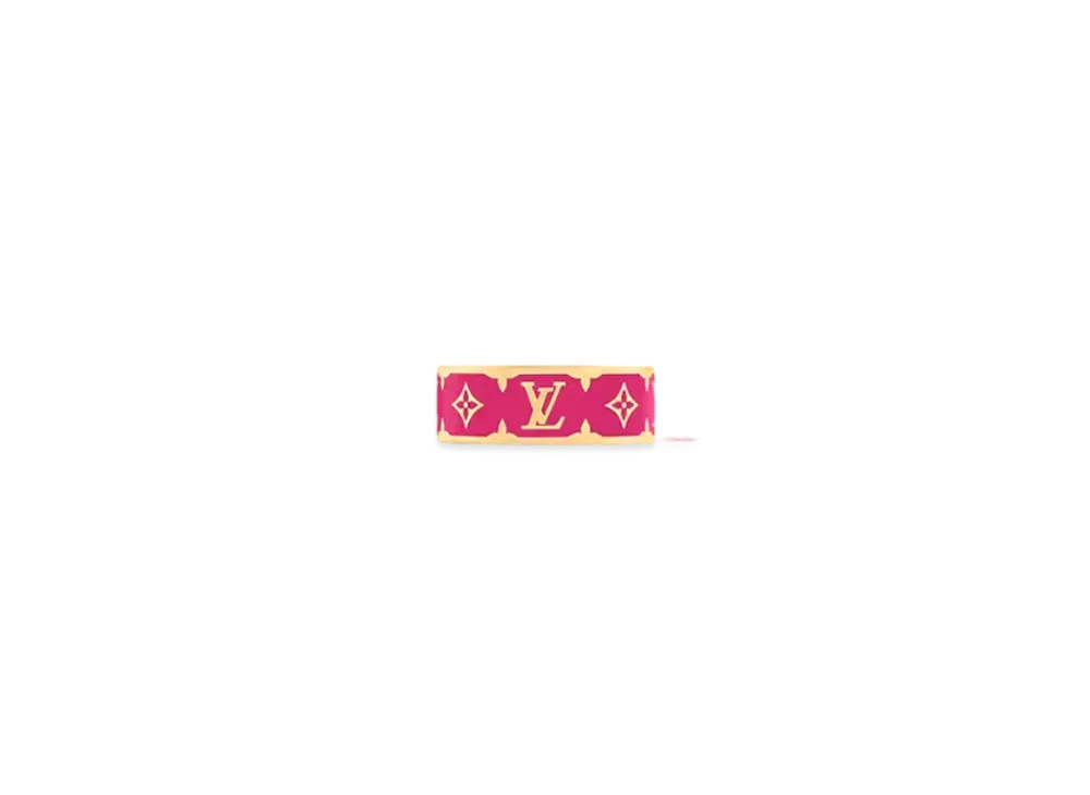 Louis Vuitton Nanogram Enamel Ring Monogram Pattern "Fuchsia"