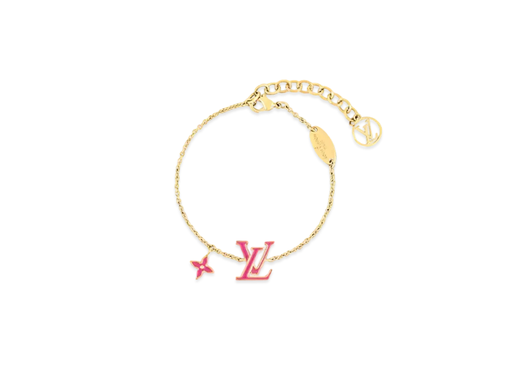 Louis Vuitton LV Iconic Enamel Bracelet Monogram Flower "Fuchsia"