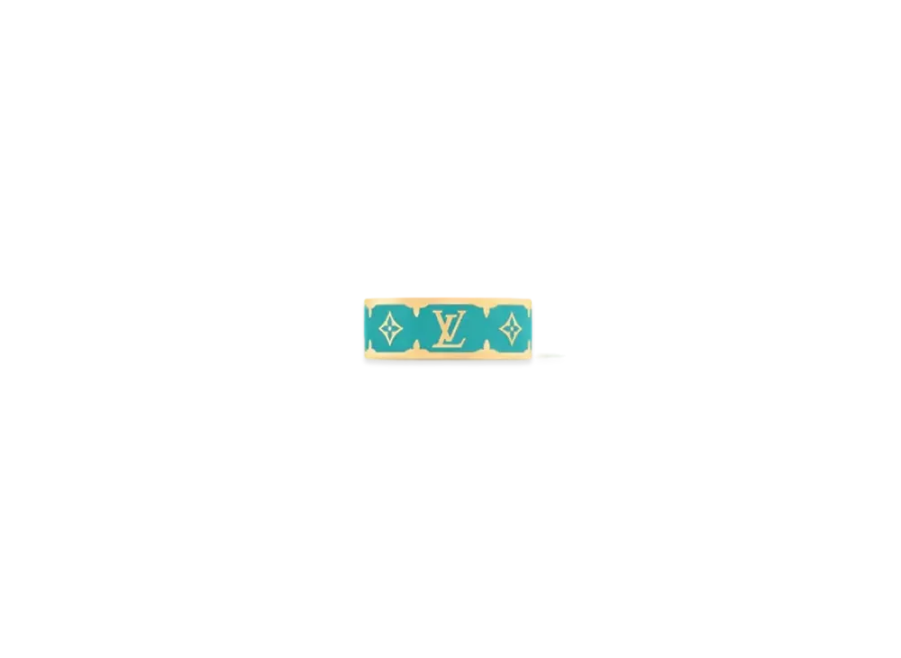 Louis Vuitton Nanogram Enamel Ring Monogram Pattern "Turquoise"