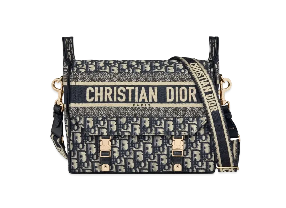 Dior Diorcamp Medium Bag Dior Oblique Embroidery "Blue"