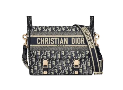 Dior Diorcamp Medium Bag Dior Oblique Embroidery "Blue"