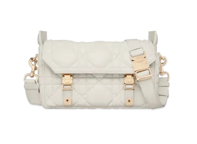 Dior Small Diorcamp Bag Macro Cannage Calfskin "Latte"