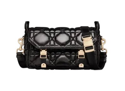 Dior Small Diorcamp Bag Macro Cannage Calfskin "Black"