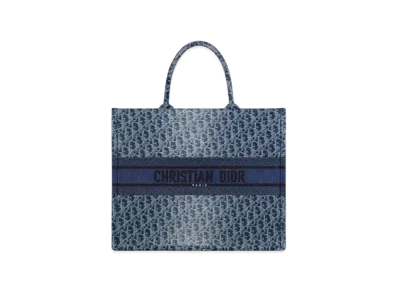 Dior Large Dior Book Tote Denim Dior Oblique Jacquard "Blue"
