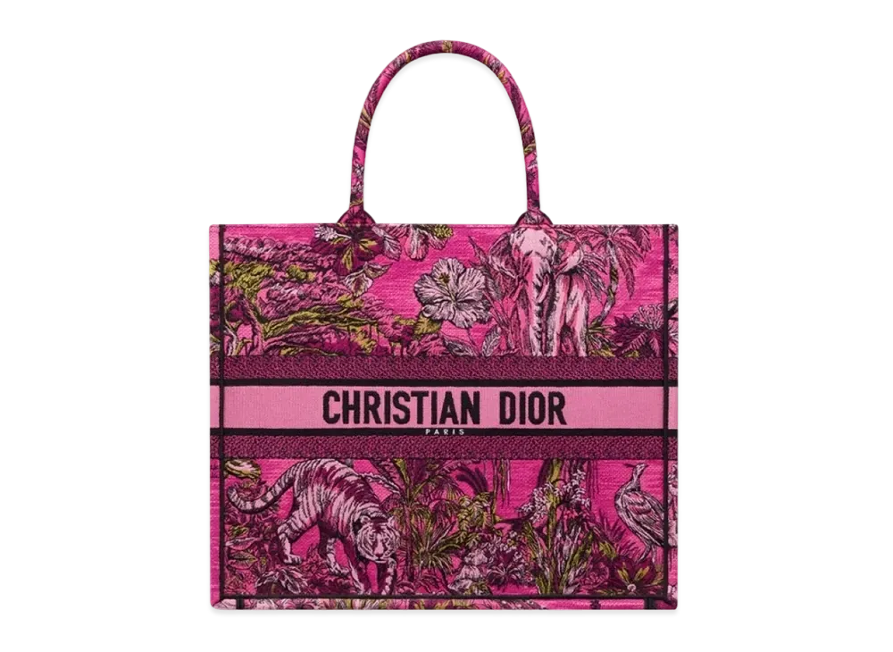 Dior Large Dior Book Tote Toile De Jouy Voyage Embroidery "Multicolor"