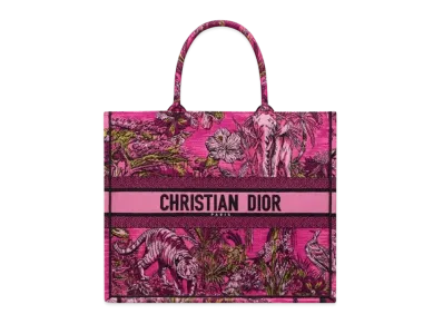 Dior Large Dior Book Tote Toile De Jouy Voyage Embroidery "Multicolor"
