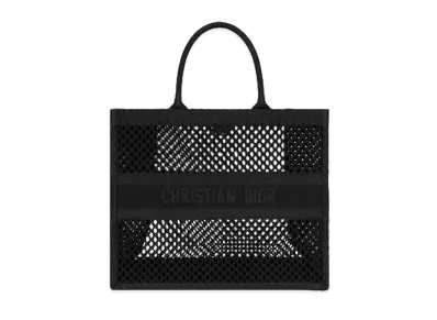 Dior Book Tote Mesh Embroidery "Black"