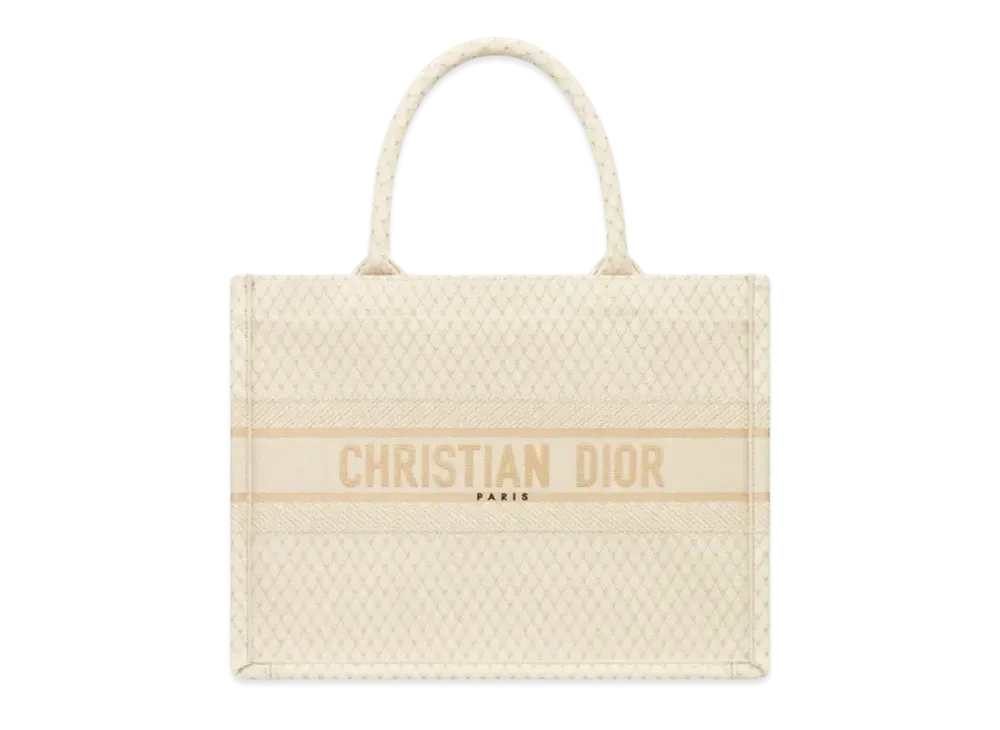 Dior Or Medium Dior Book Tote Tone Diamond Embroidery "Gold"