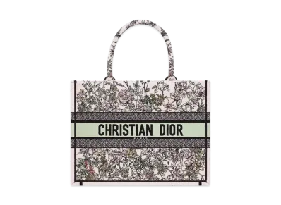 Dior Medium Dior Book Tote Multicolor D-Floral Embroidery "Pink"