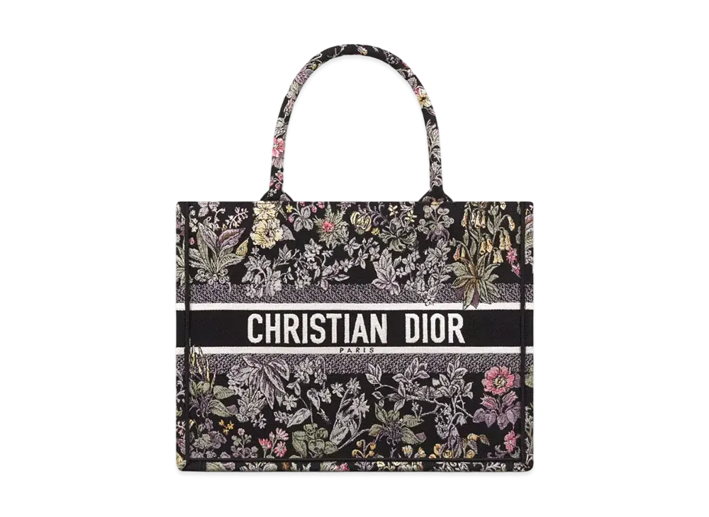 Dior Medium Dior Book Tote Embroidery with Millefiori Unicorn Motif (36 x 27.5 x 16.5 cm) "Black/Multicolor"