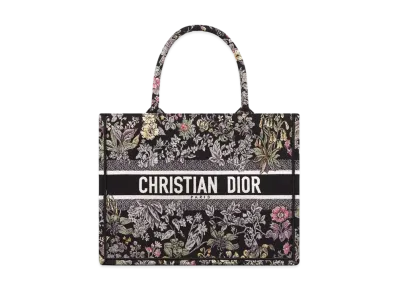 Dior Medium Dior Book Tote Embroidery with Millefiori Unicorn Motif (36 x 27.5 x 16.5 cm) "Black/Multicolor"