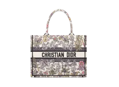 Dior Medium Dior Book Tote Embroidery with Millefiori Unicorn Motif (36 x 27.5 x 16.5cm) "Latte/Multi Color"