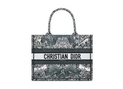 Dior Medium Dior Book Tote Embroidery with Dior Around the World Motif (36 x 27.5 x 16.5cm) "Blue"
