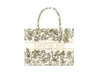 Dior Medium Dior Book Tote Millefiori Unicorn Embroidery (36 x 27.5 x 16.5 cm) "Latte/Gold"