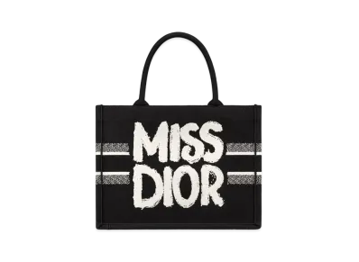 Dior Medium Dior Book Tote Miss Dior Graffiti Embroidery (36 x 27.5 x 16.5 cm) "Black/White"
