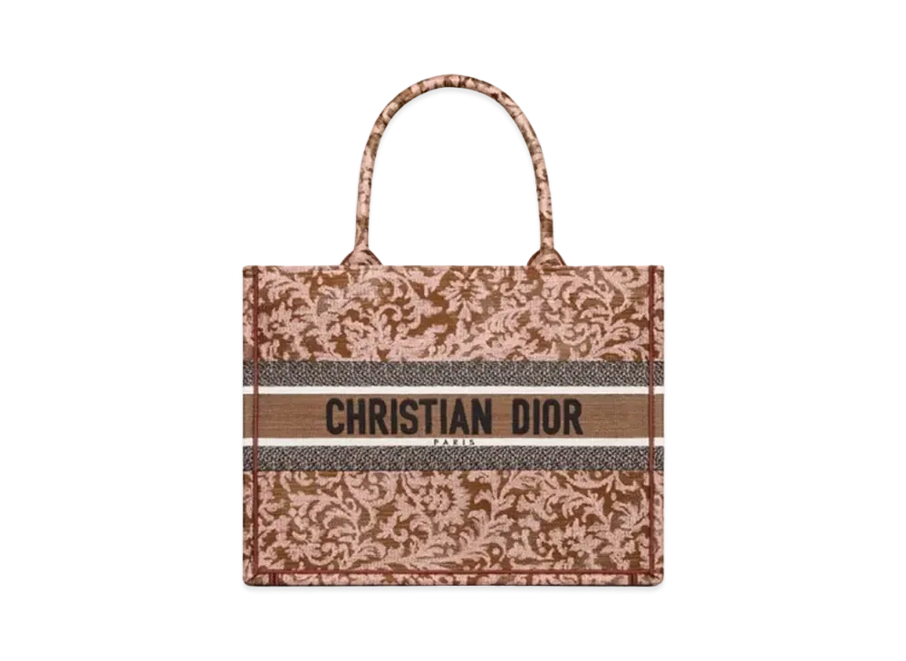 Dior Medium Dior Book Tote Dior Brocart Embroidery "Metallic Pink"