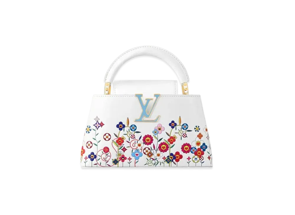 Louis Vuitton x Takashi Murakami Capucines East-West Mini "Blanc"