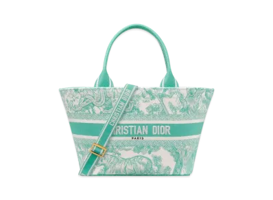 Dior Dioriviera Panier Chapeau Bag Toile de Jouy Embroidery "Aquamarina"