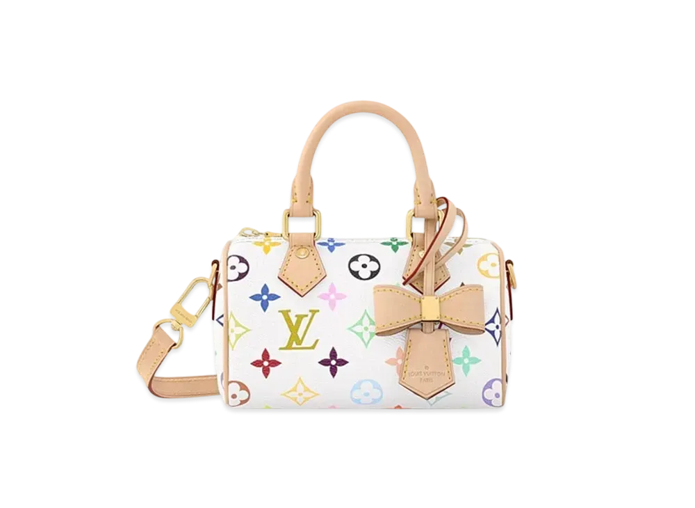 Louis Vuitton x Takashi Murakami Nano Speedy Monogram "Multicolore Blanc"