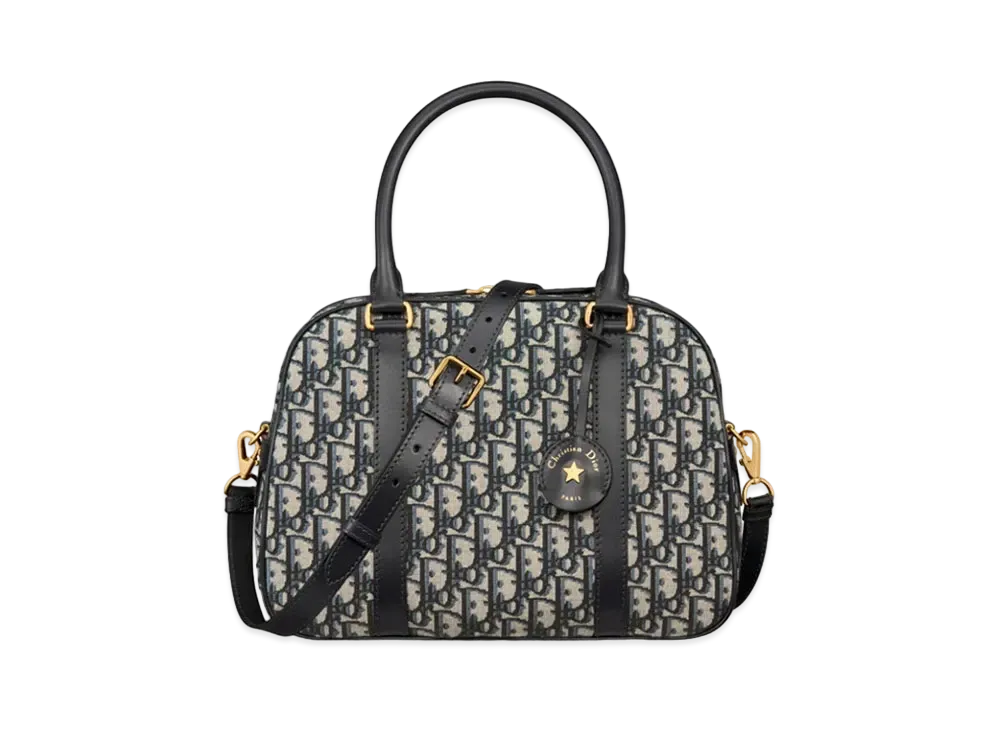 Dior Large D-Vibe Bowling Bag Dior Oblique Jacquard "Blue"