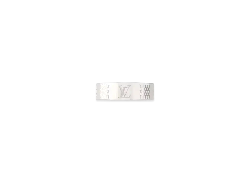 Louis Vuitton Damier Staples Thin Ring "Silver"