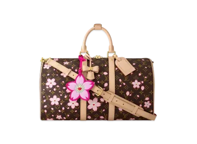 Louis Vuitton x Takashi Murakami Keepall Bandouliere 45 Monogram Canvas "Sakura Brown"