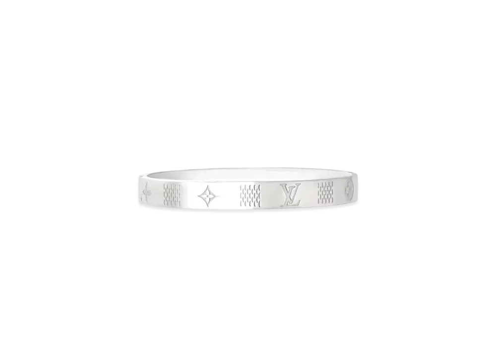 Louis Vuitton Damier Staples Bangle "Silver"