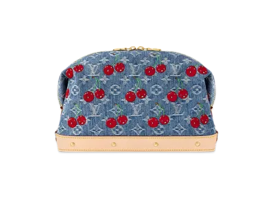 Louis Vuitton x Takashi Murakami Pochette Cosmetic GM "Cherry Denim Blue"