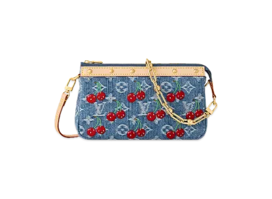 Louis Vuitton x Takashi Murakami Pochette Accessoires "Cherry Denim Blue"