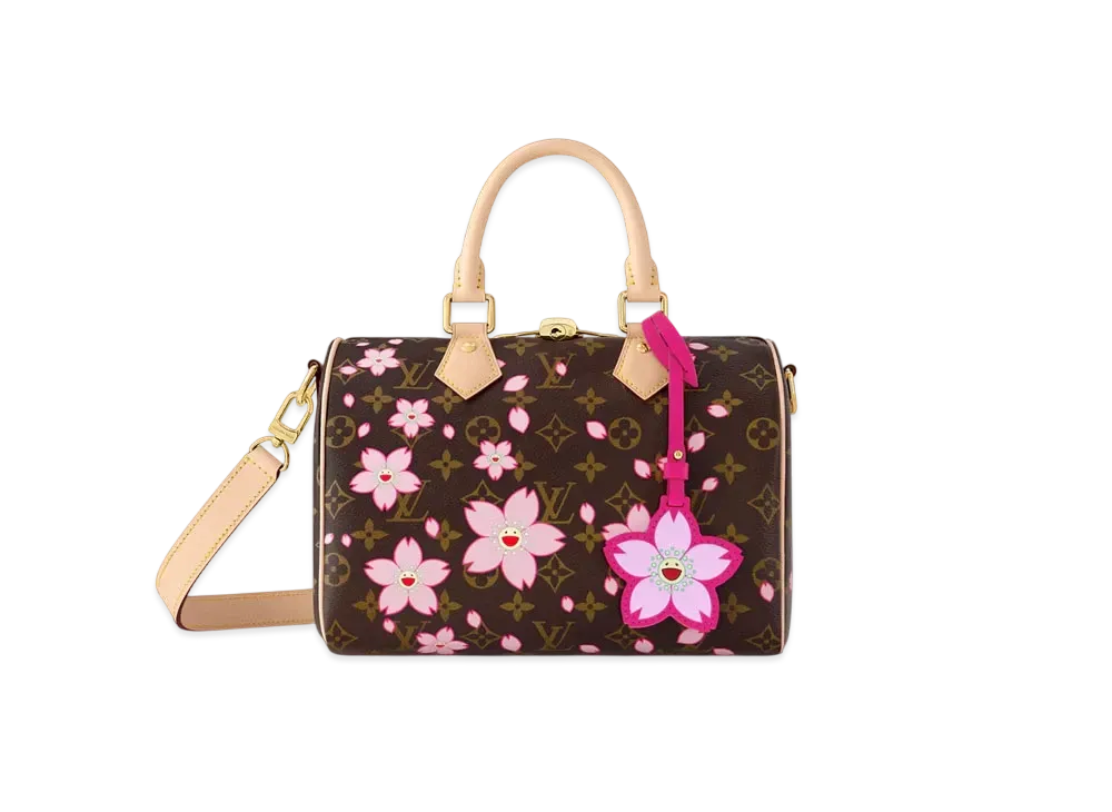 Louis Vuitton x Takashi Murakami Speedy Bandouliere 25 Monogram Canvas "Sakura Brown"