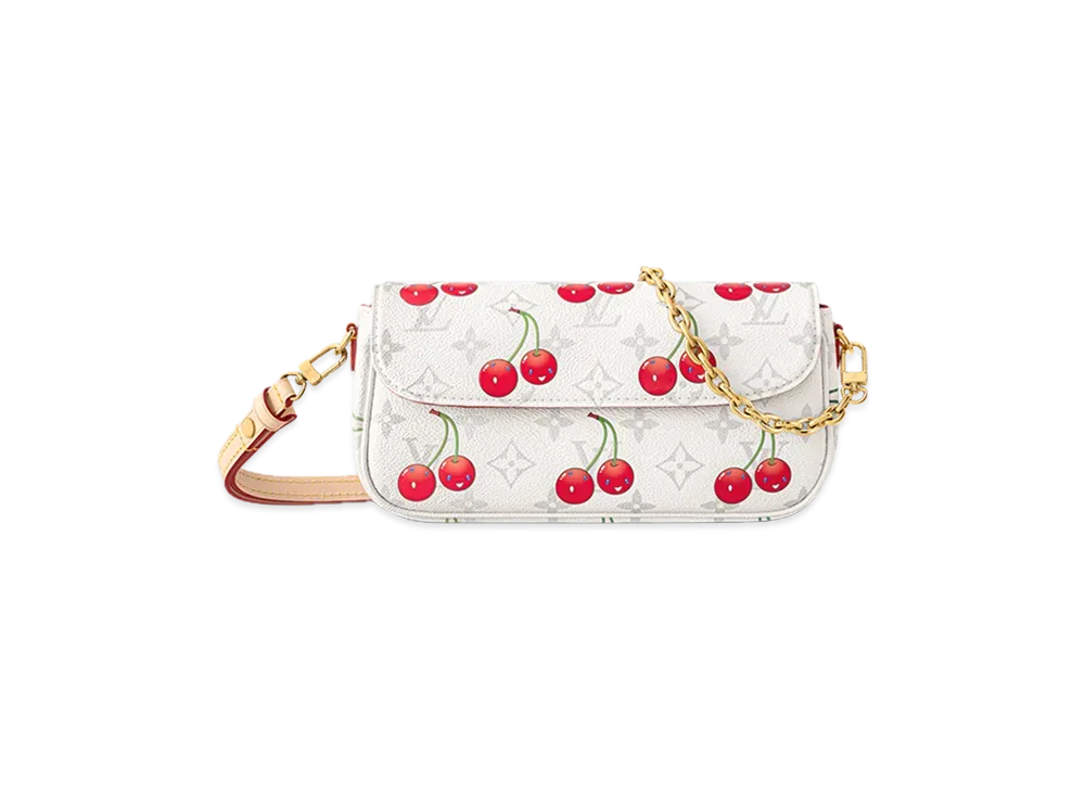 Louis Vuitton x Takashi Murakami Wallet on Chain IVY "Cherry White"