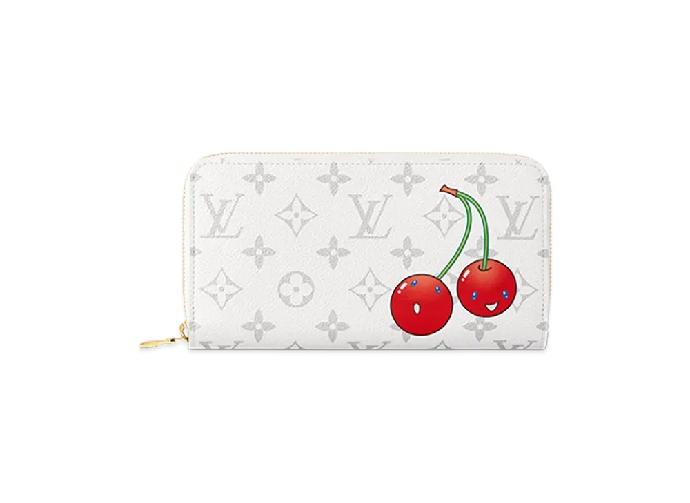 Louis Vuitton x Takashi Murakami Zippy Wallet "Cherry White"