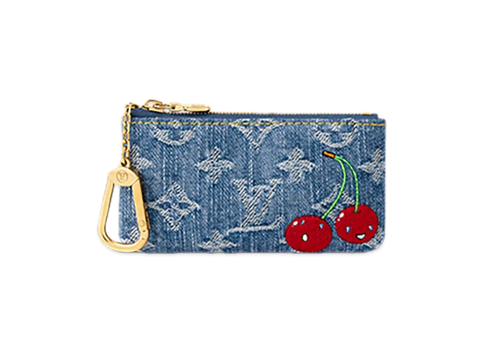 Louis Vuitton x Takashi Murakami Card Key Case Pochette Cle "Cherry Denim Blue"