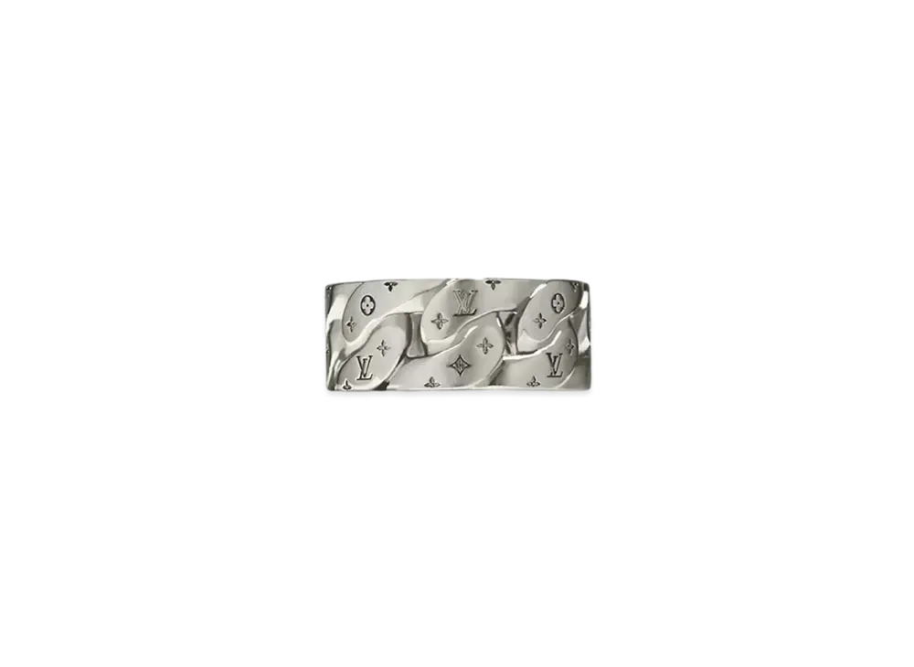 Louis Vuitton LV Mosaic Cuban Ring "Silver"