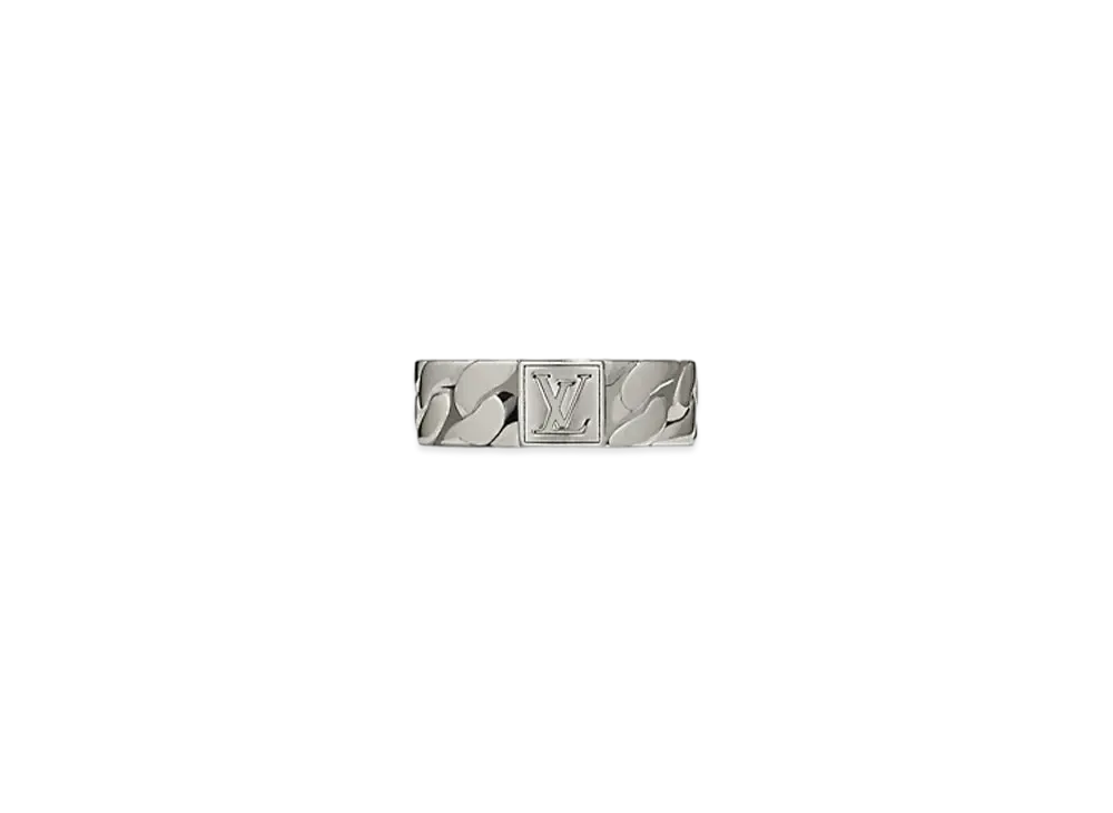 Louis Vuitton LV Mosaic Chain Ring "Silver"