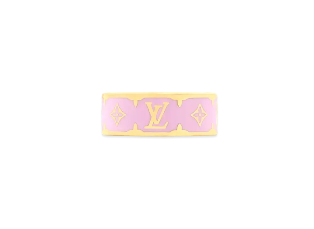 Louis Vuitton Nanogram Enamel Ring "Gold/Pink"