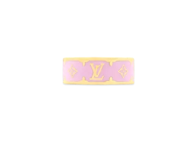 Louis Vuitton Nanogram Enamel Ring "Gold/Pink"