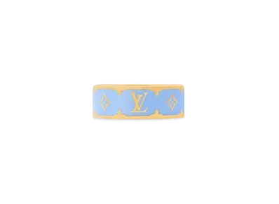 Louis Vuitton Nanogram Enamel Ring "Gold/Blue"