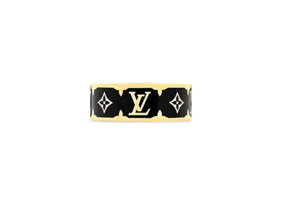 Louis Vuitton Nanogram Enamel Ring "Gold/Noir"