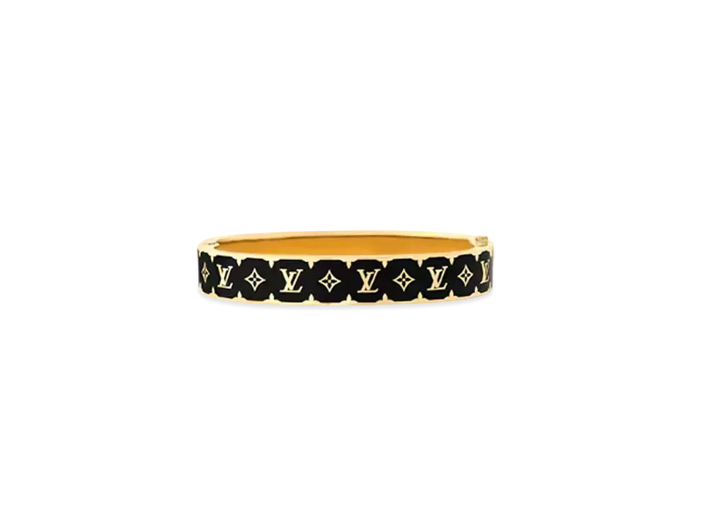 Louis Vuitton Nanogram Enamel Bracelet "Gold/Noir"