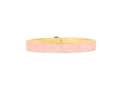 Louis Vuitton Nanogram Enamel Bracelet Monogram Flower "Pink"