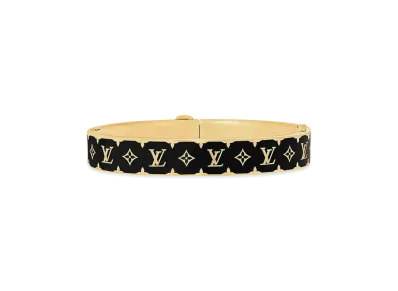 Louis Vuitton Nanogram Enamel Bracelet Monogram Flower "Noir"