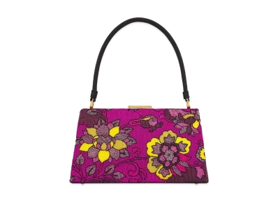Dior Top Handle Bag Satin Jardin Indien Motif "Fuchsia/Multicolor"