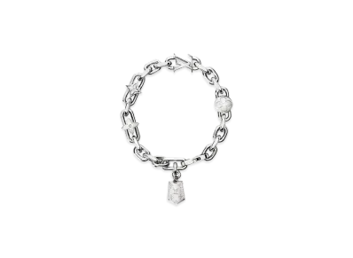 Louis Vuitton Bracelet LV Monogram Lovers Chain "Silver"