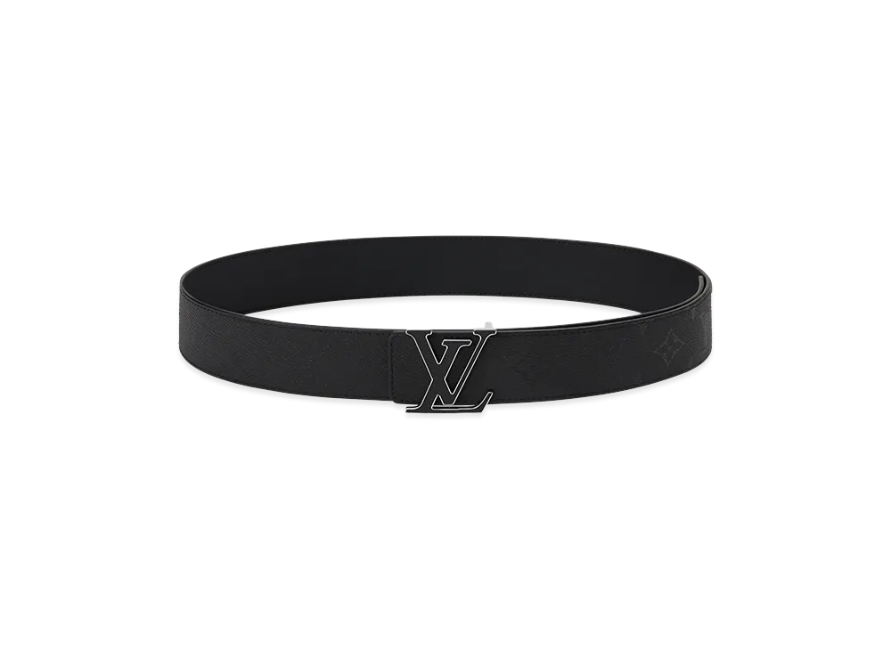 Louis Vuitton Belt LV Initials Monogram Reflective 40mm Reversible "Noir"
