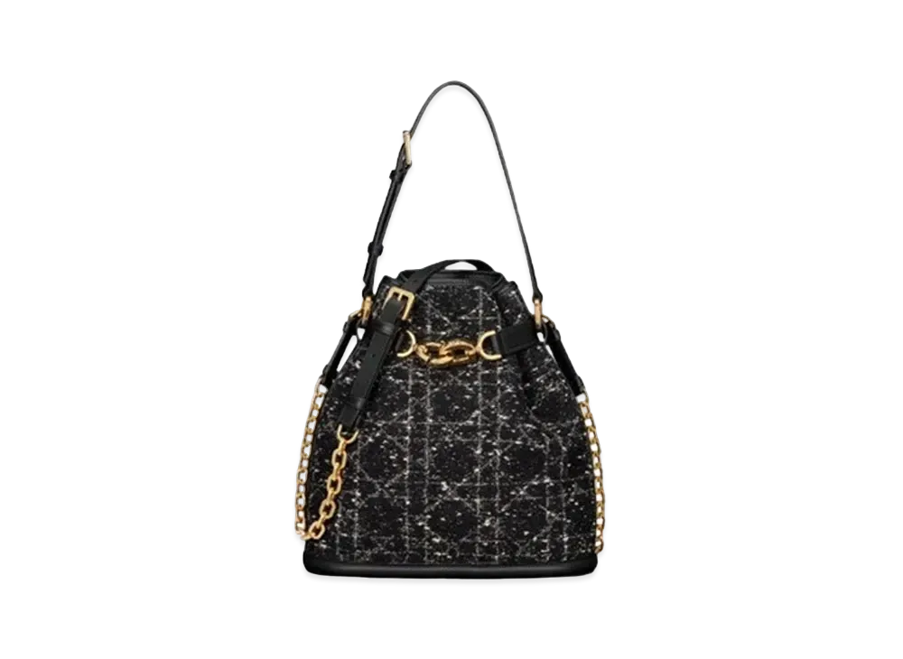 Dior Medium C'est Dior Bag Cannage Tweed "Black"