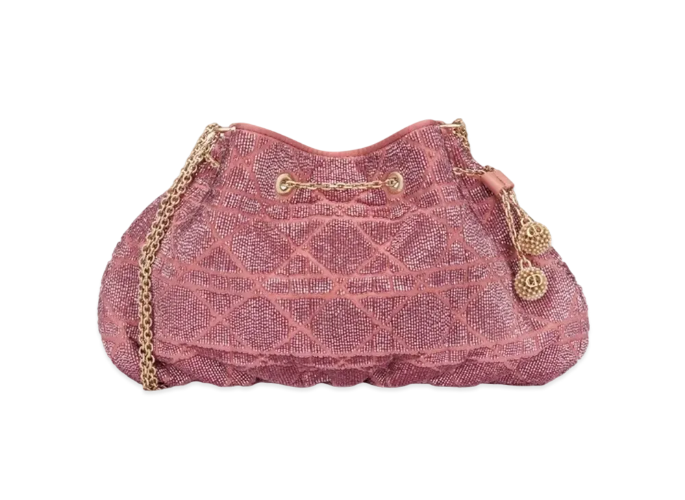 Dior Dream Bucket Bag Cannage Cotton Bead Embroidery "Ethereal Pink"