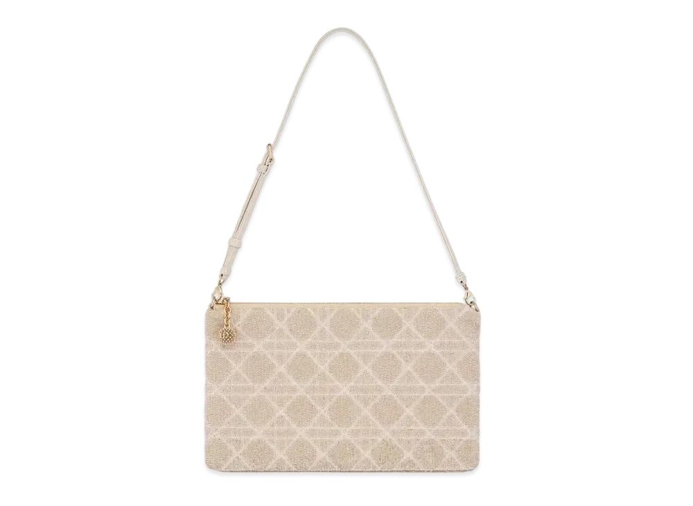 Dior Dream Bag Cannage Cotton Bead Embroidery "Dusty Ivory"