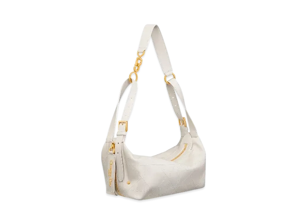 Dior Small D-Journey Bag in Vintage Smooth Calfskin Flat Macrocannage "Latte"